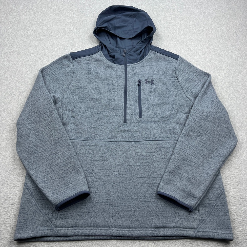 Under Armour Expanse Specialist 1/2 Zip Hoodie Mens XXL Blue UA‎ Storm 1380270